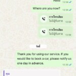 Verified client testimonial chat for TaxiNow Thailand service