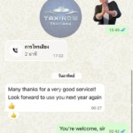 Happy customer review chat for TaxiNow Thailand private transfer service